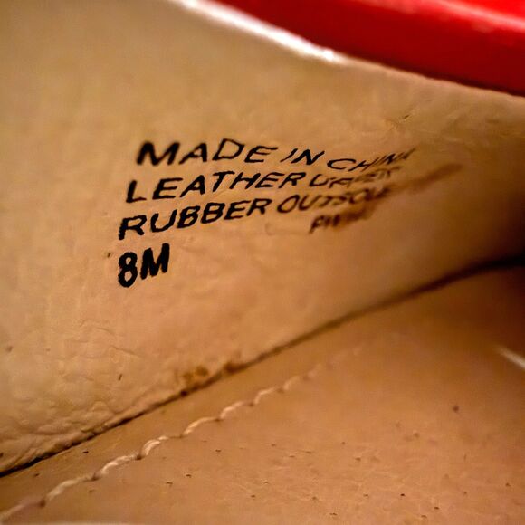 MICHAEL KORS Coral Red Patent Leather Pointed Toe Kitten Heel Pumps Size 8 - Picture 9 of 9